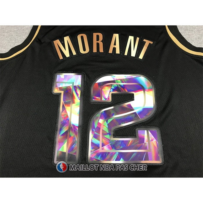 Maillot Golden Edition Memphis Grizzlies Ja Morant NO 12 2021-22 Noir